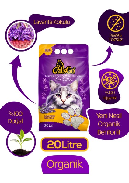 Lavantalı Premium Kedi Kumu 20 lt Dev Boy