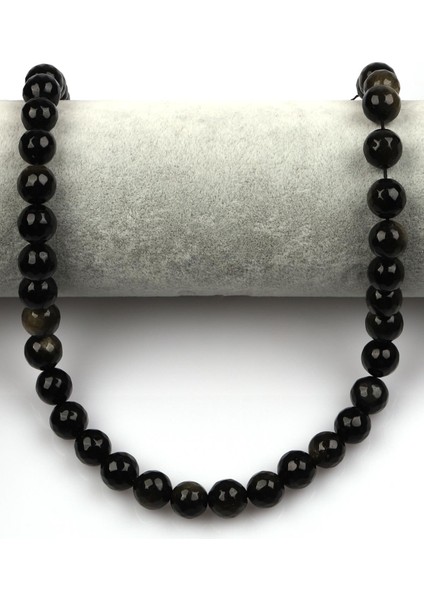 Gold Obsidyen Doğal Taş Dizi 10 mm Fasetli Küre Kesim fiyatları