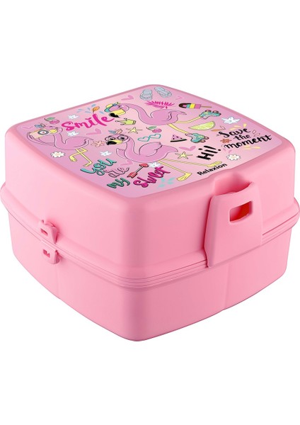 Relaxion 4 Bölmeli Kendinden Kaşık Çatallı Kilitli Beslenme Kutusu - Yemek Saklama Kabı - Lunch Box