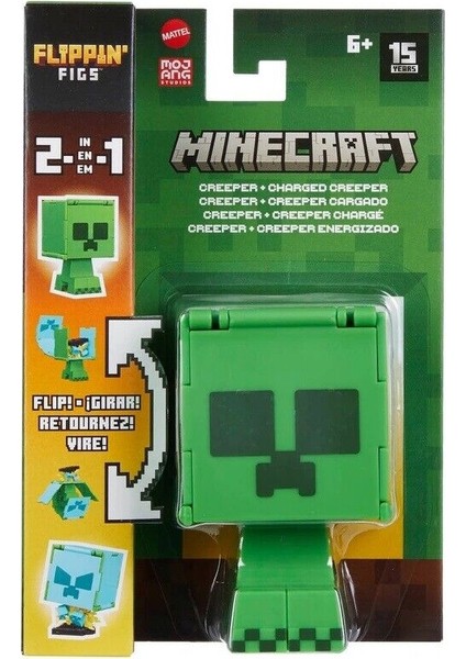 Minecraft Flippin' Figs 2 In 1 - Creeper And Charged Creeper(Creeper ve Değişen Creeper)