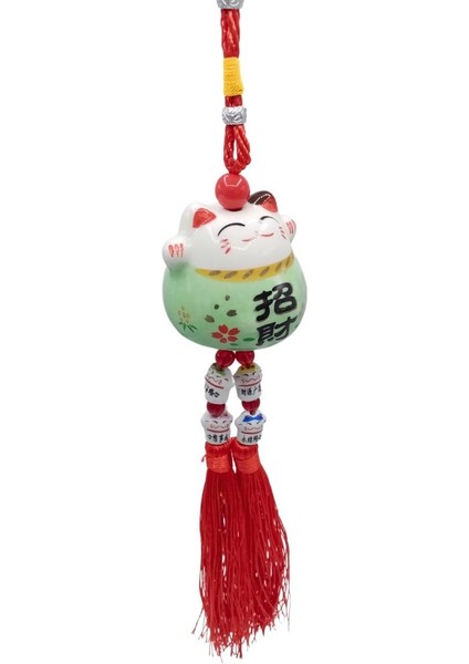 Feng Shui Maneki Neko Şans Kedisi Yeşil No.4