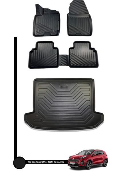 Kia Sportage 2016-2020 3D Havuzlu Paspas + Bagaj Havuzu Zeus Set