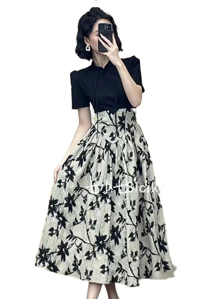 Hepburn Tarzı Fransız Retro Elbise Kadın Yaz Mizaç (Yurt Dışından)