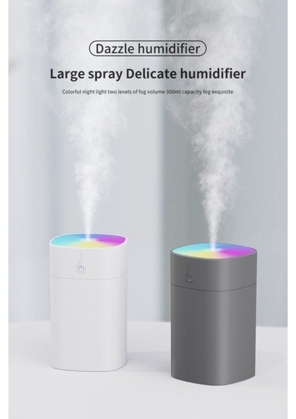 H2O Humidifier 400ML Ultrasonik Hava Nemlendirici Buhar Makinesi ve Aroma Difüzörü