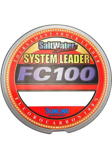 System Leader FC100 Fluorocarbon Misina Natural CLEAR-0.620MM - 30MT - 20.41KG