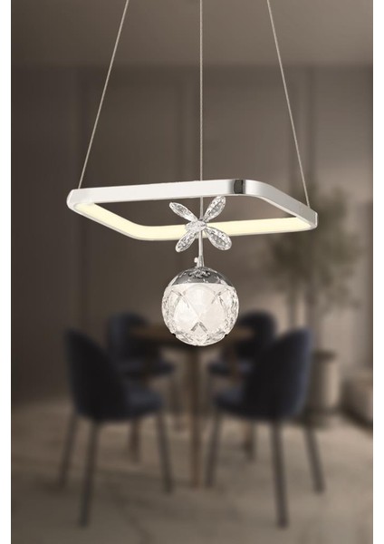 2502-1 Krom LED Avize(Beyaz Işık -Sarı Işık - Gün Işığı) fiyatları