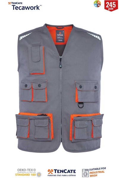 Yelek Camper Gri/turuncu 09139 Beden L