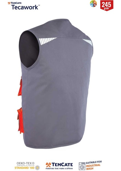 Yelek Camper Gri/turuncu 09139 Beden L