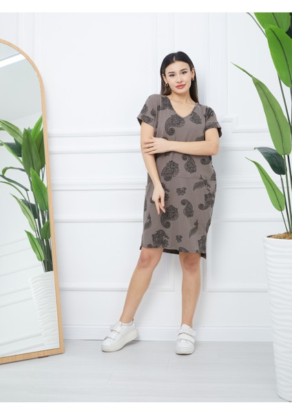 Kadın Kısa Kollu Oversize Elbise