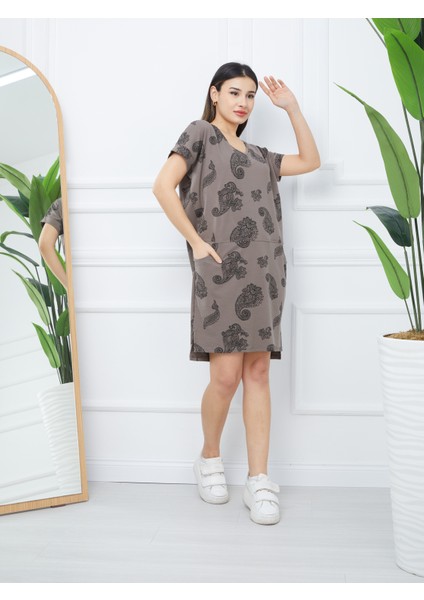 Kadın Kısa Kollu Oversize Elbise