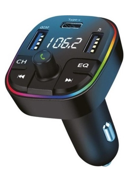 Araç Çakmaklık Fm Bluetooth Transmitter Modülatörü 3.4A 20W Hızlı Şarj