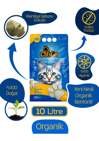 Cats Go Marsilya Sabunlu Premium Kedi Kumu 10 Lt