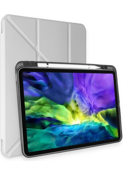 Ipad Pro 11 (2021) Kılıf Kalemlikli Mars Tablet Kılıfı - Gri 327107