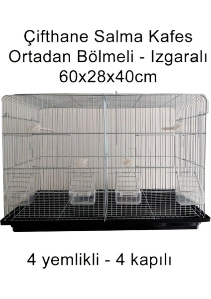 Just Cheap Mavi Kaktüs Çifthane Üretim Kafesi Ortadan Bölmeli 4 Kapı 4 Yemlik Izgaralı Bol Hediyeli