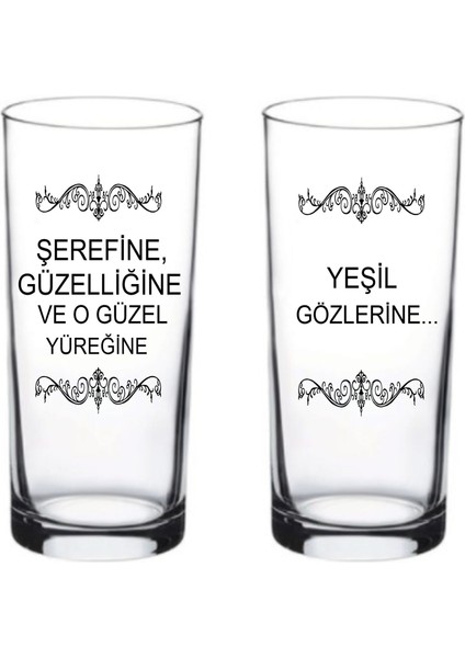 Blackbonds 2li Baskılı Rakı ve Meşrubat Bardağı