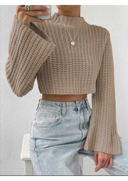 Crop Model Ispanyol Truvakar Kol Triko Kazak