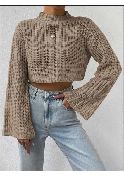 Crop Model Ispanyol Truvakar Kol Triko Kazak