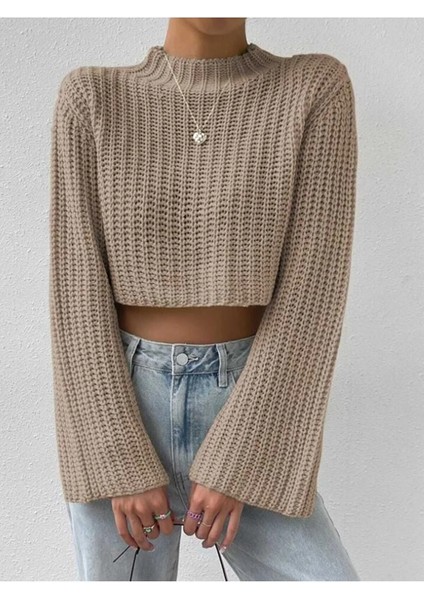 Crop Model Ispanyol Truvakar Kol Triko Kazak