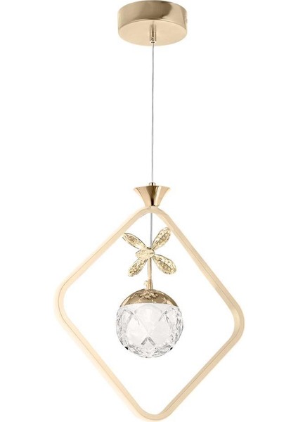 2550-1 Gold LED Avize(Beyaz Işık -Sarı Işık - Gün Işığı)