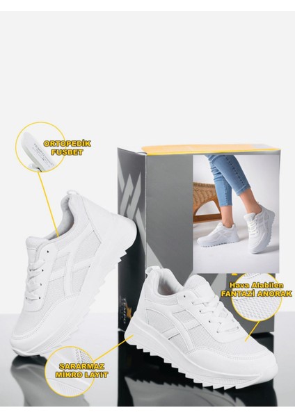 Kadın Vizon Sneakers Spor Ayakkabı