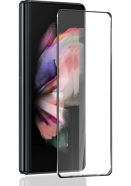 Samsung Galaxy Z Fold 5 5g ile Uyumlu Kavisli Ekranı Tam Kaplayan Kırılmaz Cam Ekran Koruyucu