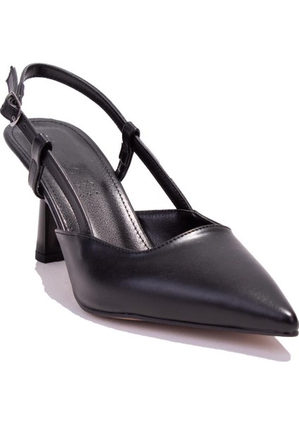 Dza07-1221402 Siyah Topuklu Kadın Ayakkabı