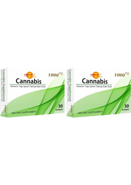 Cannabis 1000 mg 2 x 30 Softgel Kenevir Tohumu Yağı
