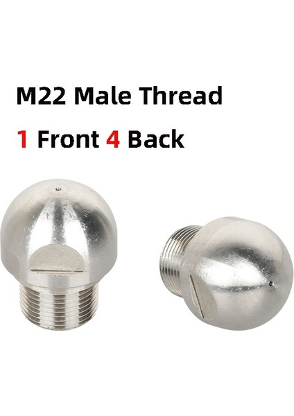 1 Ön 4 Arka Stil M22 Erkek Dişli Paslanmaz Çelik Tahliye Temizleme Nozulu Yüksek Basınçlı Kanalizasyon Temizleme Nozulu Boru Temizleme Lağım Nozulu (Yurt Dışından) fırsatları