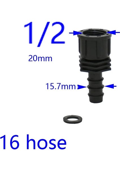 3ı4 - 16 Stili DN15 DN20 Hortum Bağlantısı - Dişi Konnektör Dikenli Plastik Hortum Bağlantısı Mikro Sulama Adaptörü (Yurt Dışından)