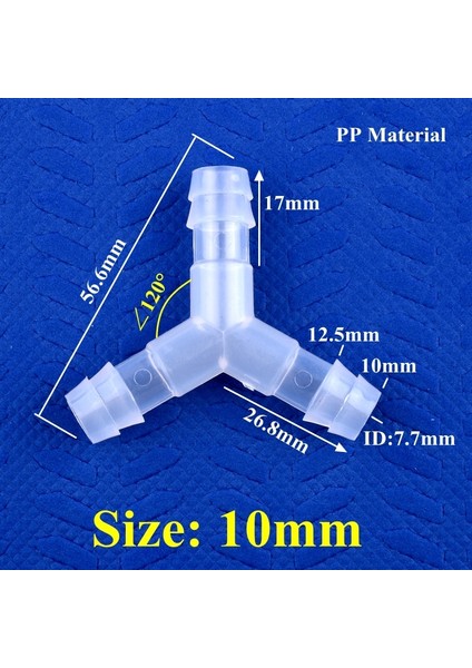 10 mm Tarzı 50 Parça 5~~12MM Gıda Sınıfı Plastik ∠120° Y-Tipi Tee Konnektör Akvaryum Tankı Hava Pompası Sıvı Gaz Yönlendirici Su Pagoda Hortum Bağlantısı (Yurt Dışından)