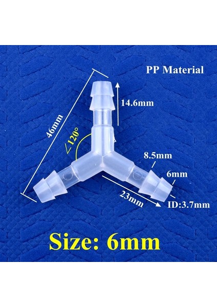 6mm Tarzı 20 Parça 5~~12MM Gıda Sınıfı Plastik ∠120° Y-Tipi Tee Konnektör Akvaryum Tankı Hava Pompası Sıvı Gaz Yönlendirici Su Pagoda Hortum Bağlantısı (Yurt Dışından)