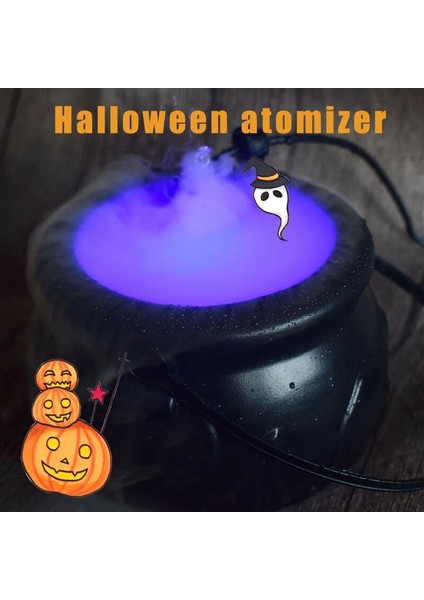 Ingiltere Fiş Stili Euusuk Cadılar Bayramı Duman Makinesi Sis Mist Maker Renk Değiştiren Kazan Şekli Duman Makinesi Sisleyici Tatil Parti Dekorasyon Prop (Yurt Dışından) fırsatları