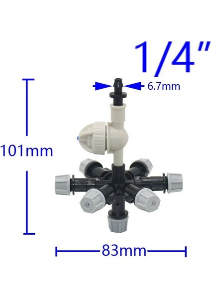 Barb x B Stili Asılı Çapraz Çok Buğulanma Nozulu Sis Sprinkler Anti Damla Buğulanma Nozulu Dikenli Dişli Konektörlü 1 Takım (Yurt Dışından)