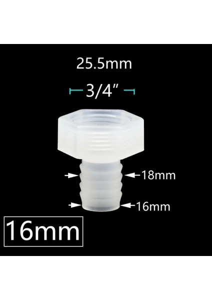 16MM Tarzı mm Kadın Hortum Dikenli Konnektör Su Borusu Bağlayıcı Pe Plastik Tüp Adaptörü 1 Adet (Yurt Dışından)
