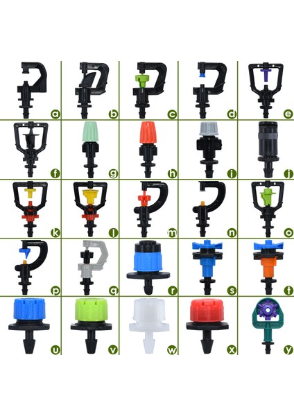 KSL01-246-25PCS Tarzı Sera Bahçe Damlama Sulama Damlatıcı Döner Nozul Püskürtme Sulama Sprinkler Yayıcılar, Hortum Dikenli Konnektörler Için (Yurt Dışından)