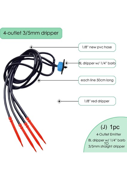 1 Adet 35COB35CON-STR Stili Mucıakıe -Çıkış Mikro Damla Sulama Kiti Örümcek Dağıtım W Dirsek Düz Kırmızı Damlatıcılar Veranda Saksı Sera Damlası (Yurt Dışından)