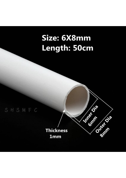 6MMX8MM Stili 5 Adet 2~ Uzunluk 50CM Dış Çap 6~15MM Pvc Beyaz Boru Balık Tankı Akvaryum Tüpü Bahçe Sulama Sulama Armatürleri (Yurt Dışından)