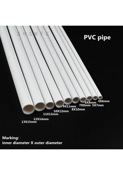 6MMX8MM Stili 5 Adet 2~ Uzunluk 50CM Dış Çap 6~15MM Pvc Beyaz Boru Balık Tankı Akvaryum Tüpü Bahçe Sulama Sulama Armatürleri (Yurt Dışından)
