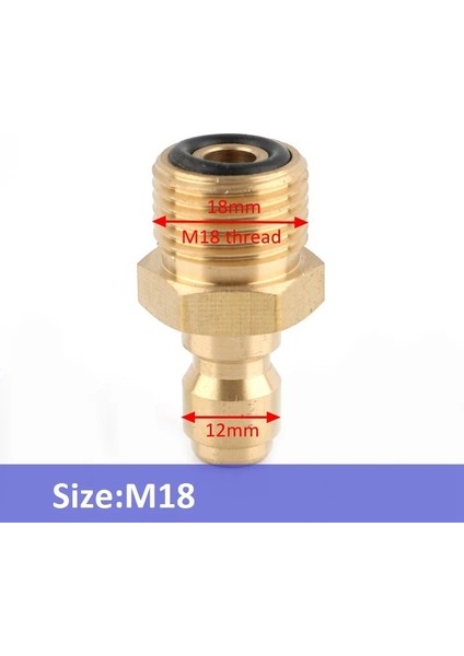 B-M18-GM Stili Pirinç Yüksek Basınçlı Hızlı Bağlantı Su Tabancası Adaptörü Araba Yıkama Bağlantıları Bahçe Sulama Konektörü (Yurt Dışından)