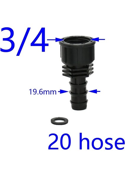 3ı4 - 20 Stili DN15 DN20 Hortum Bağlantısı - Dişi Konnektör Dikenli Plastik Hortum Bağlantısı Mikro Sulama Adaptörü (Yurt Dışından)