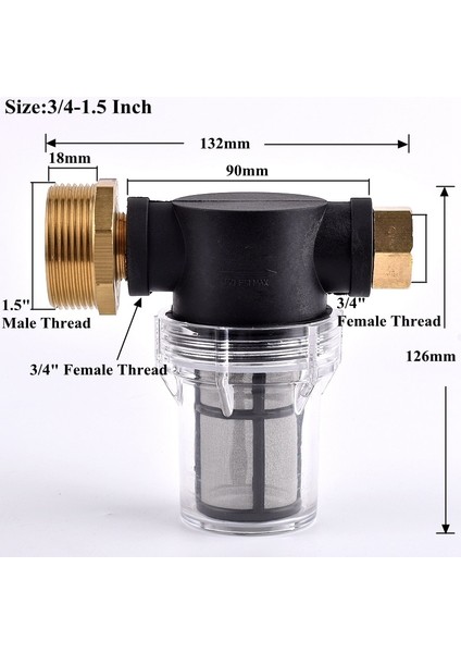 3ı4-1.5 Inç Stili 1 Bilgisayar Inç Bahçe Su Borusu Filtresi Basınçlı Yıkayıcılar Pompa Giriş Filtresi Sulama Sulama Pirinç Konnektör Akvaryum Süzgeci (Yurt Dışından)