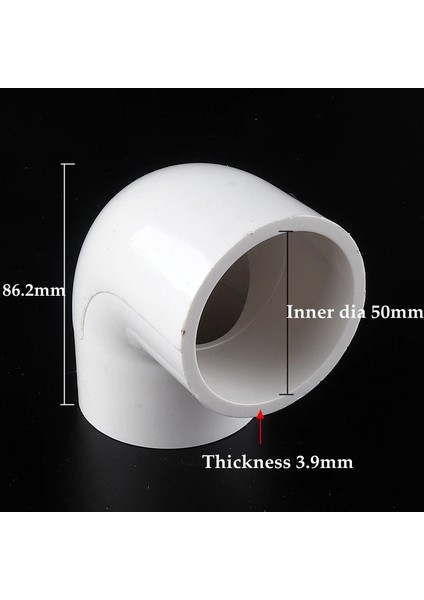50 mm Iç Çap Stili 5 Adet 20 Adet~5 Adet Iç Çap 20~50MM Pvc Boru 90° Eşit Dirsek Konnektör Plastik Su Temini Bağlantı Parçaları Sulama Sistemi Parçaları (Yurt Dışından)