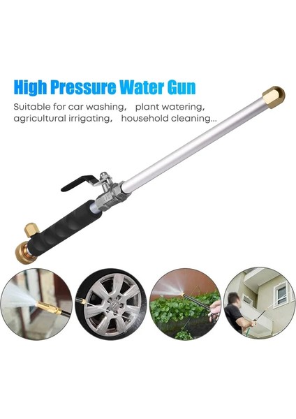 Sarı Stil Yüksek Basınçlı Su Tabancası Püskürtme Memesi Metal Su Tabancası Elektrikli Araba Yıkayıcı Bahçe Sprinkler Temizleme Aracı Jet Bahçe Yıkayıcı Hortum Değnek (Yurt Dışından)