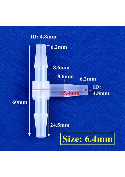 6,4 mm Stili 5 Parça 5~.6~ Plastik Te Konnektörler Akvaryum Balık Tankı Adaptörü Hava Pompası Hortumu Pagoda Eklemleri Sulama Sistemi Boru Eklemi (Yurt Dışından)