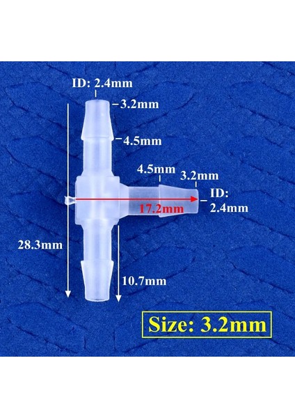 3,2 mm Stili 50 Parça 5~.6~ Plastik Te Konnektörler Akvaryum Balık Tankı Adaptörü Hava Pompası Hortumu Pagoda Eklemleri Sulama Sistemi Boru Eklemi (Yurt Dışından)