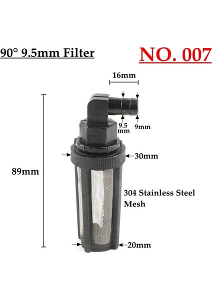 N.007 Stili ~14MM Yüksek Basınçlı Temiz Makine Emici Emme Su Filtresi Sulama Pompası Koruma Süzgeç Örgü Hortum Filtresi (Yurt Dışından)