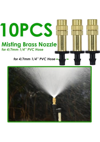 E-10PCS Tarzı Kesla Tipleri Mikro Damla Sulama Buğulanma Pirinç Nozul Bahçe Sprey Soğutma Sprinkler W Konnektör Sulama Tesisleri (Yurt Dışından) fiyatları