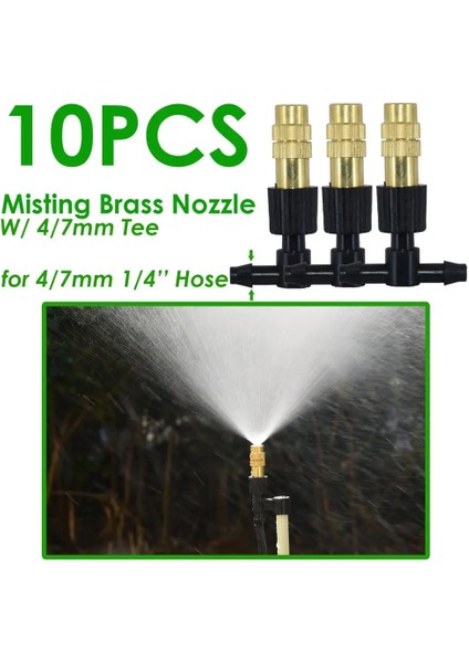 E-10PCS Tarzı Kesla Tipleri Mikro Damla Sulama Buğulanma Pirinç Nozul Bahçe Sprey Soğutma Sprinkler W Konnektör Sulama Tesisleri (Yurt Dışından) modelleri