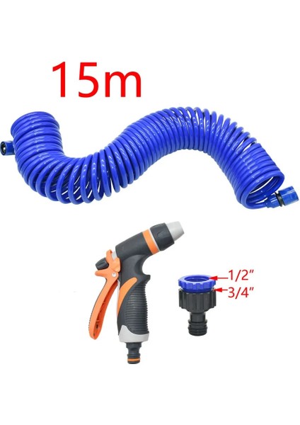 15M x C Stili Bahar Tüplü Taşınabilir Yüksek Basınçlı Su Tabancası Araba Yıkama Çiçek Çim Sulama Için Sihirli Hortum (Yurt Dışından)