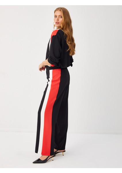 Yanı Kontrast Bantlı Straıght Fıt Pantolon 68527